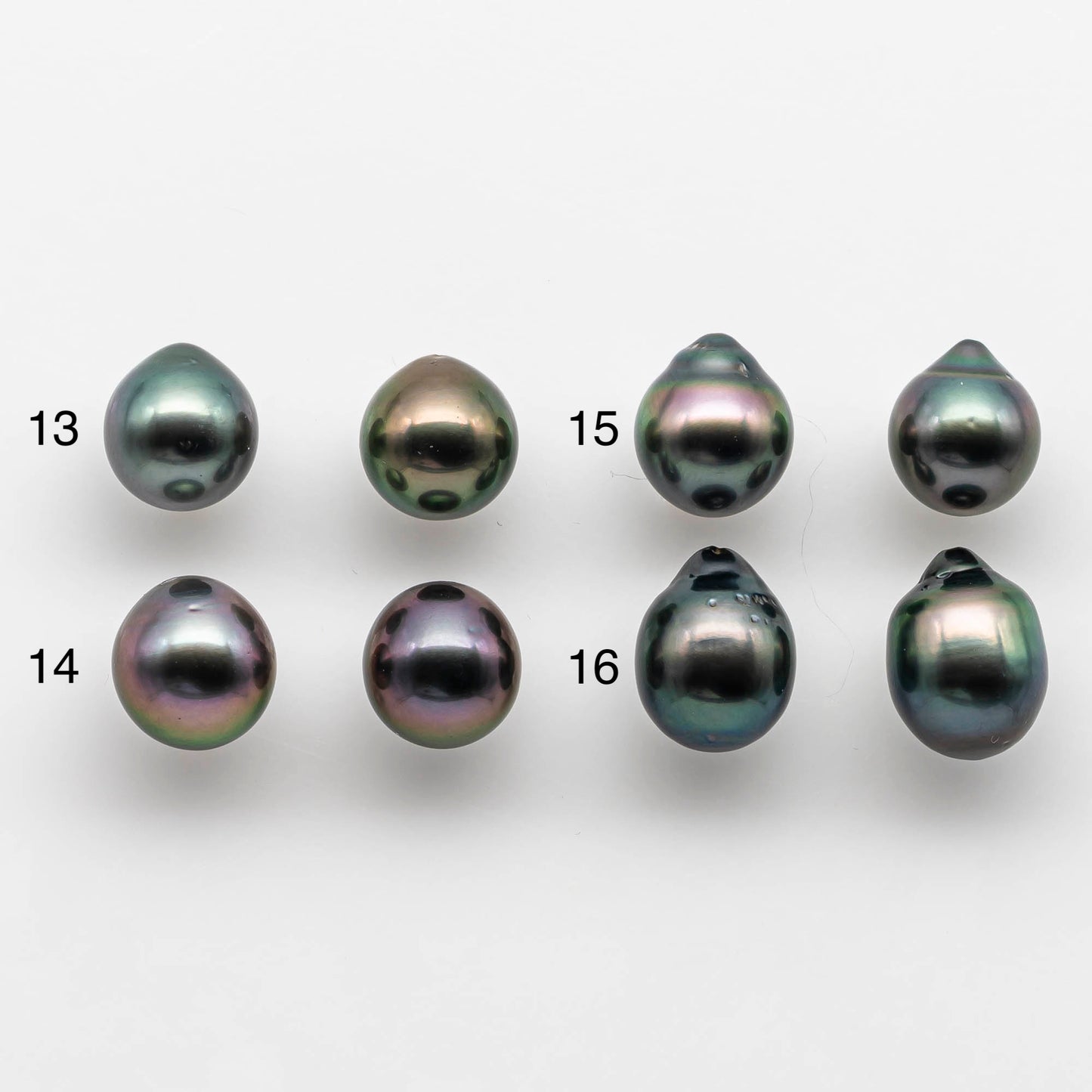 10-11mm Gorgeous Tahitian Pearl Drop in Amazing Luster with Minor Blemish, Loose Matching Pair in Undrilled for Making Earring, SKU # 1815TH