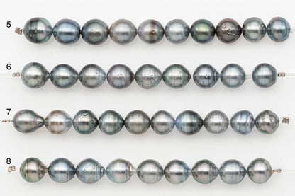 10-11mm Tahitian Pearl Short Strand with Minor Blemishes, Natural Colors, SKU # 3318TH