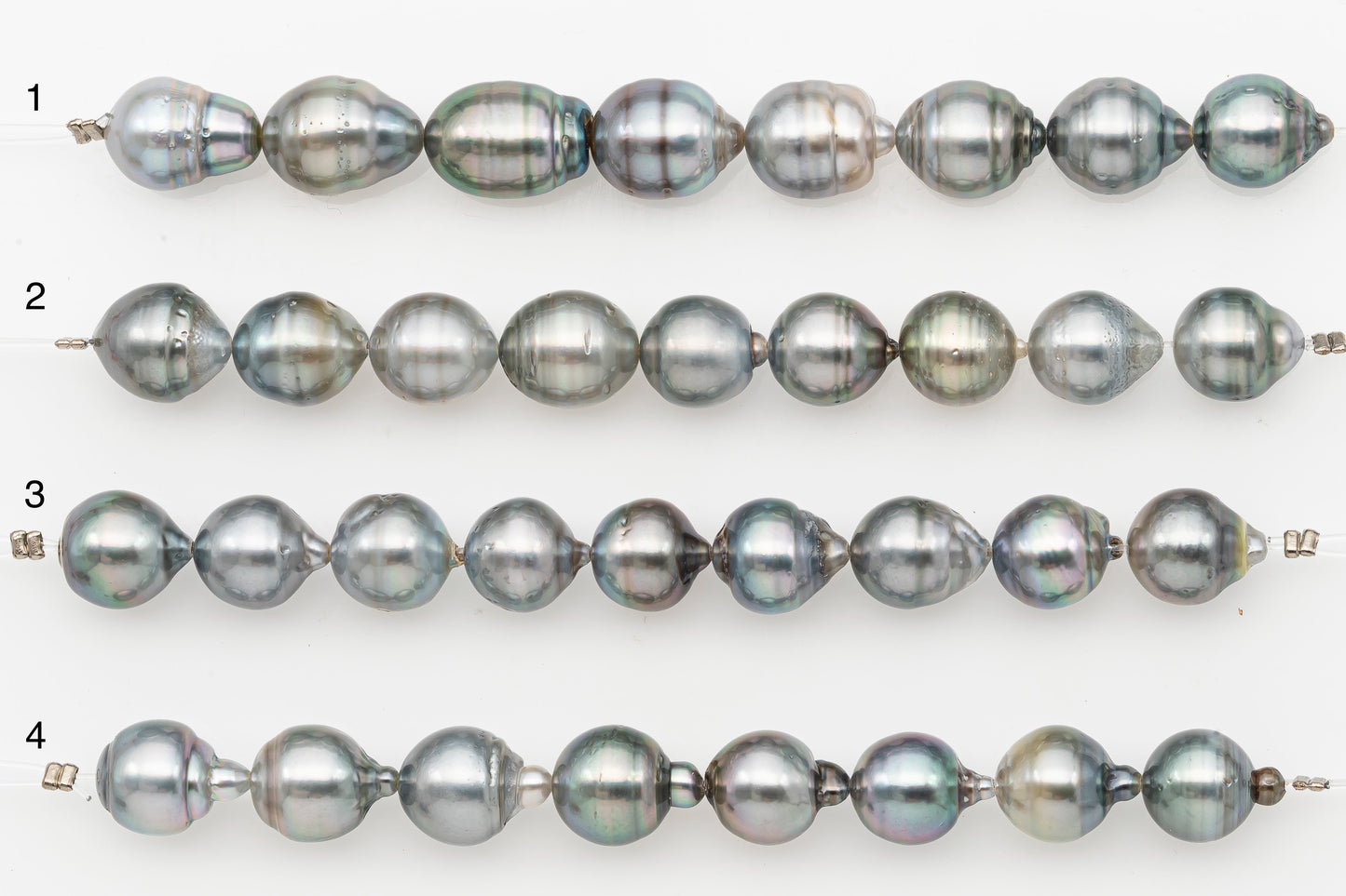 10-11mm Tahitian Pearl Short Strand with Minor Blemishes, Natural Colors, SKU # 3318TH