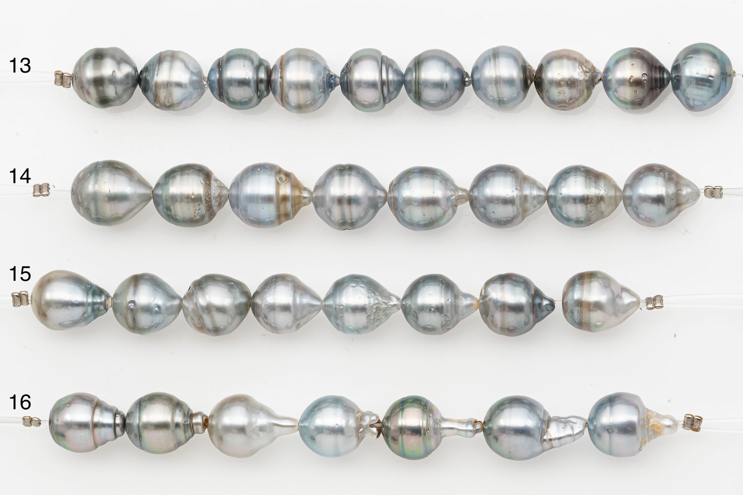 10-11mm Tahitian Pearl Short Strand with Minor Blemishes, Natural Colors, SKU # 3318TH