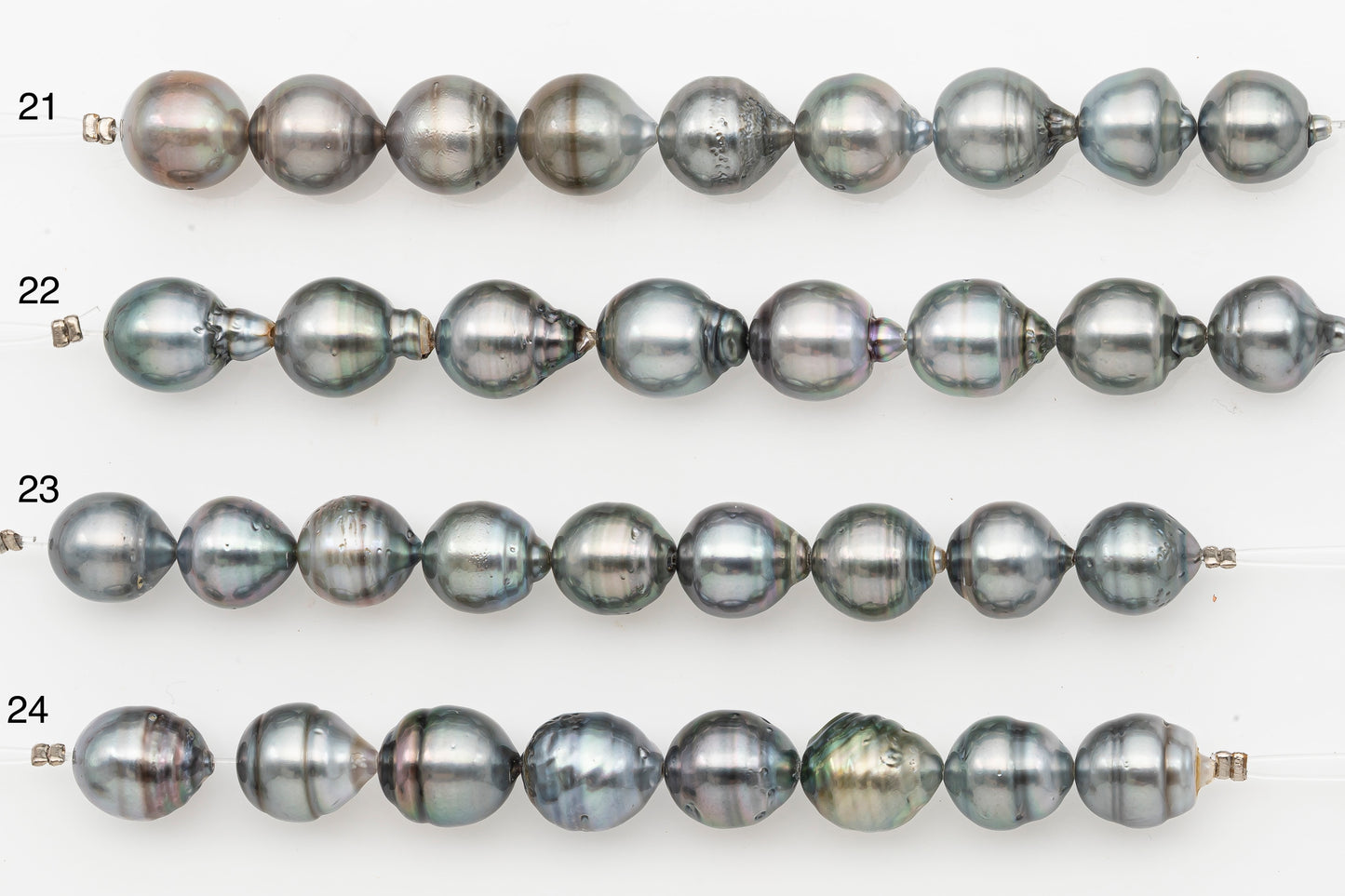 10-11mm Tahitian Pearl Short Strand with Minor Blemishes, Natural Colors, SKU # 3318TH
