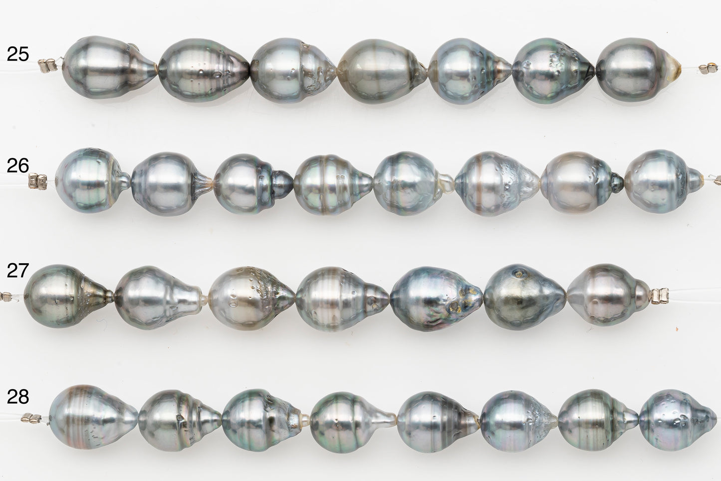 10-11mm Tahitian Pearl Short Strand with Minor Blemishes, Natural Colors, SKU # 3318TH