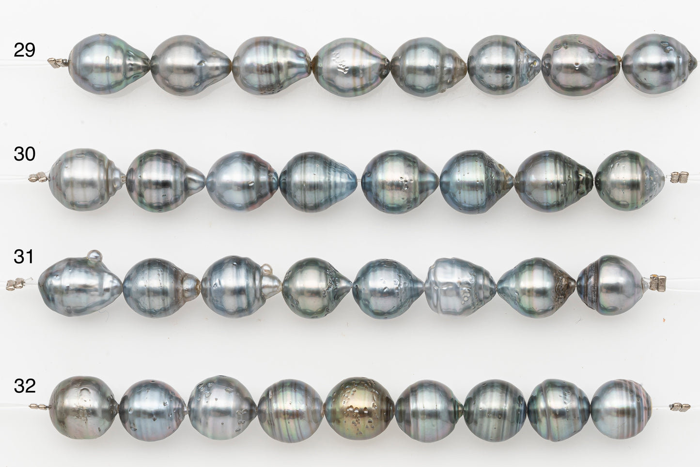 10-11mm Tahitian Pearl Short Strand with Minor Blemishes, Natural Colors, SKU # 3318TH