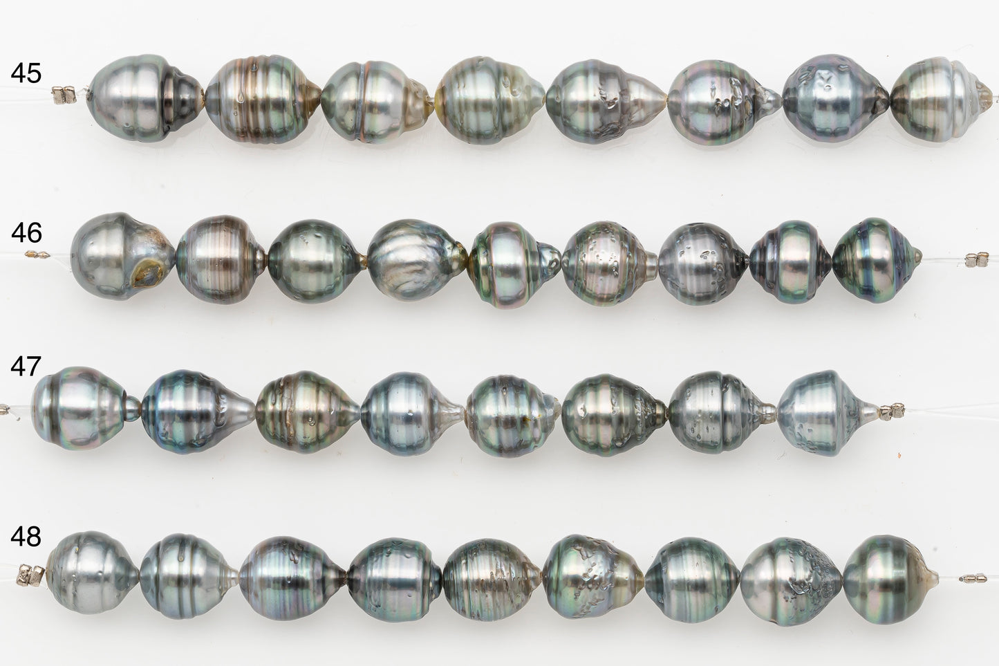 10-11mm Tahitian Pearl Short Strand with Minor Blemishes, Natural Colors, SKU # 3318TH