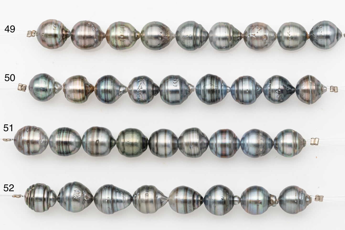 10-11mm Tahitian Pearl Short Strand with Minor Blemishes, Natural Colors, SKU # 3318TH