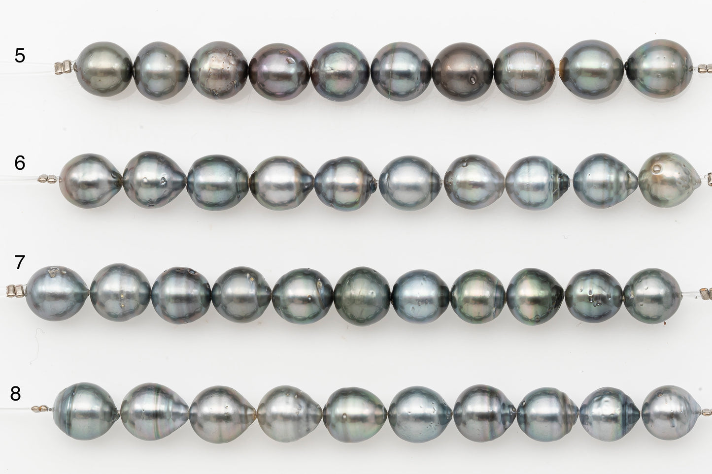 9-10mm Tahitian Pearl Short Strand with Minor Blemishes, Natural Colors, SKU # 3319TH