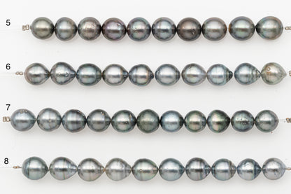 9-10mm Tahitian Pearl Short Strand with Minor Blemishes, Natural Colors, SKU # 3319TH