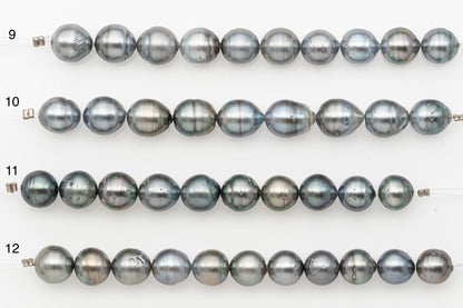 9-10mm Tahitian Pearl Short Strand with Minor Blemishes, Natural Colors, SKU # 3319TH