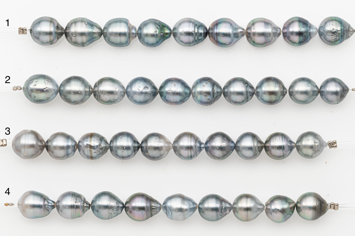 9-10mm Tahitian Pearl Short Strand with Minor Blemishes, Natural Colors, SKU # 3319TH