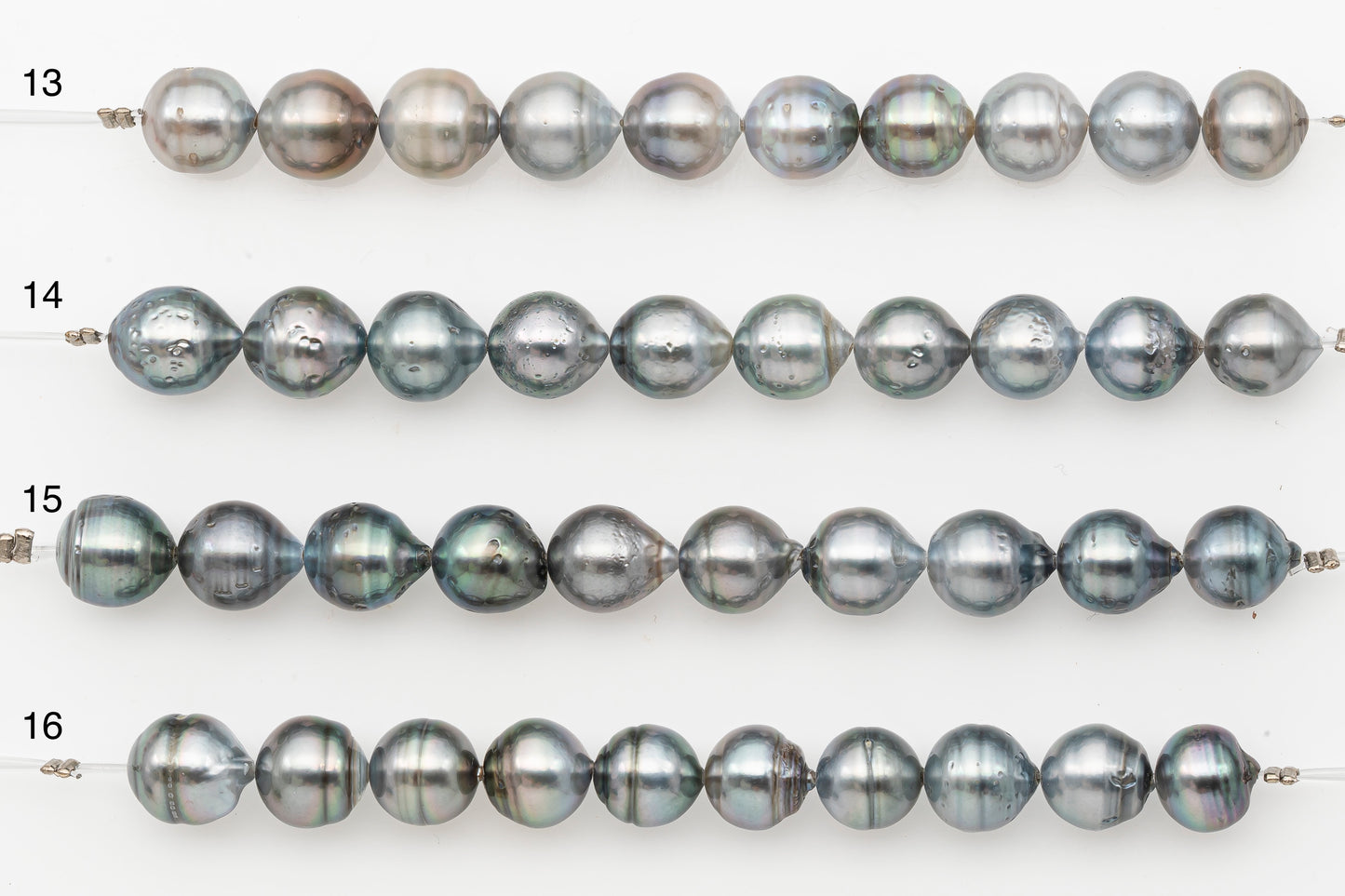 9-10mm Tahitian Pearl Short Strand with Minor Blemishes, Natural Colors, SKU # 3319TH