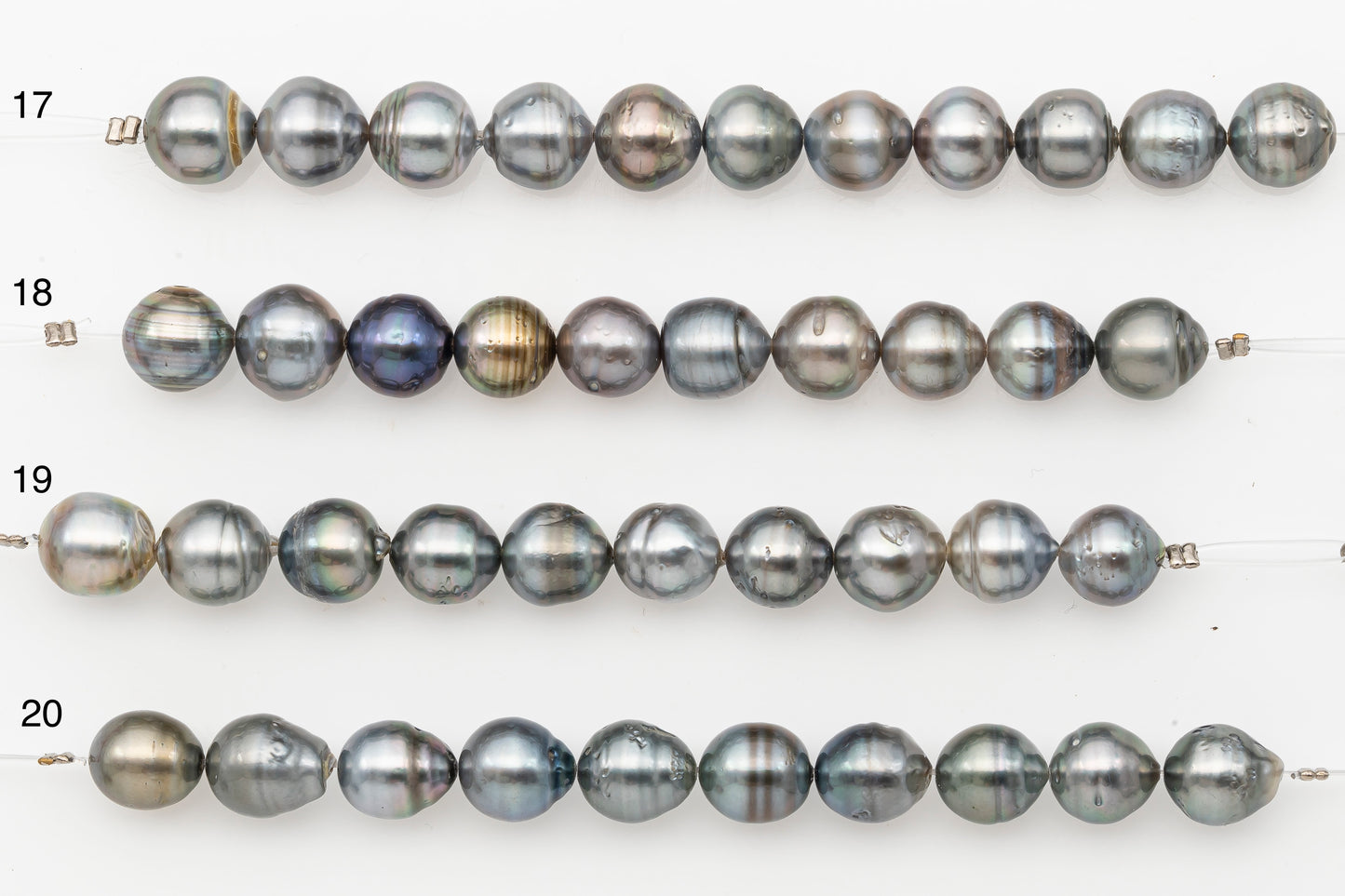 9-10mm Tahitian Pearl Short Strand with Minor Blemishes, Natural Colors, SKU # 3319TH