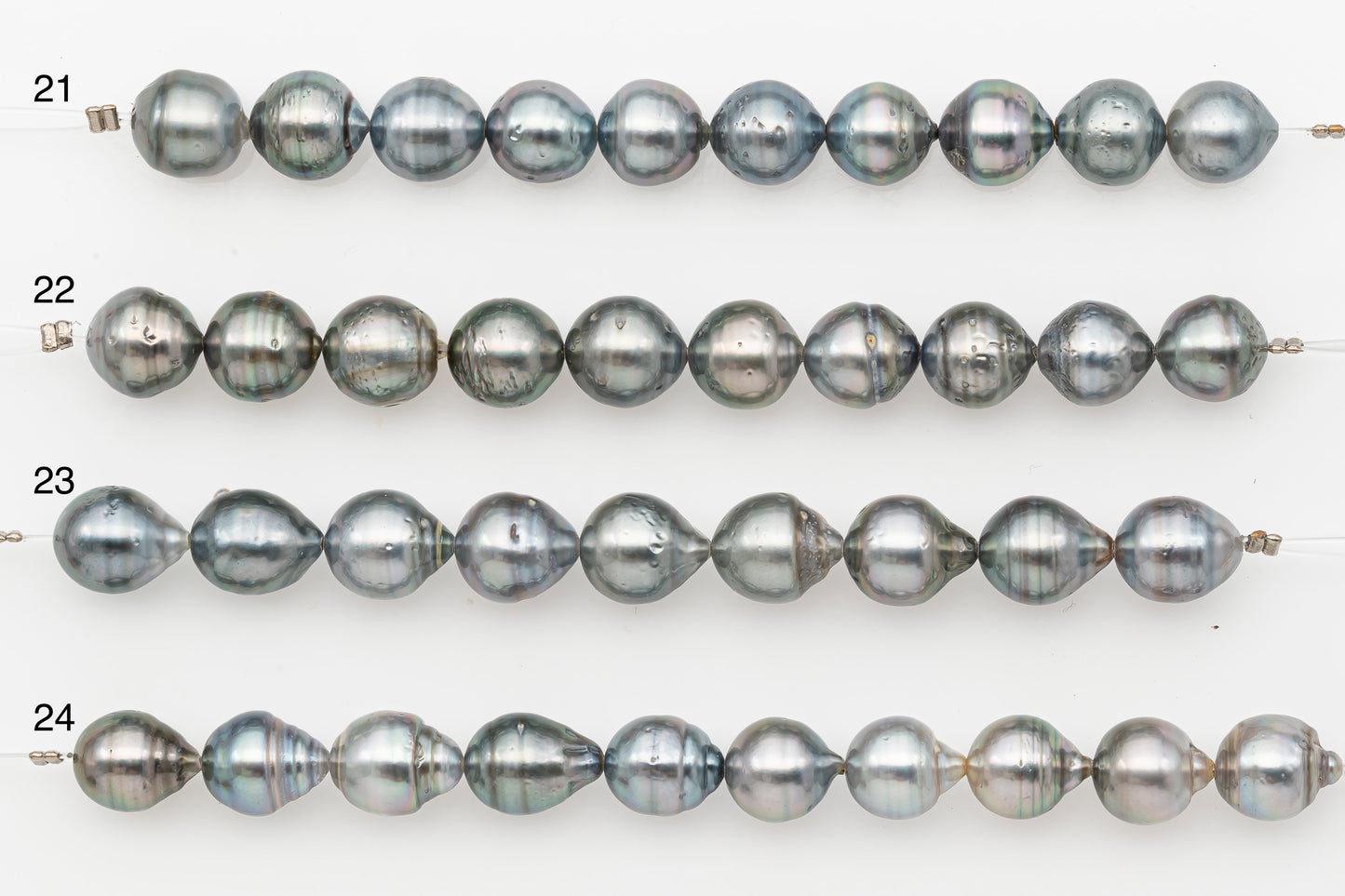 9-10mm Tahitian Pearl Short Strand with Minor Blemishes, Natural Colors, SKU # 3319TH