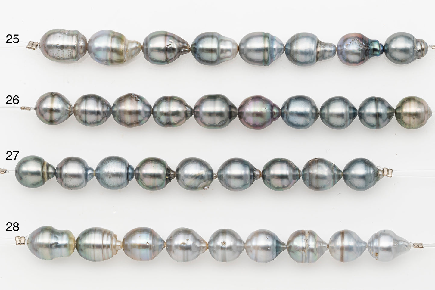 9-10mm Tahitian Pearl Short Strand with Minor Blemishes, Natural Colors, SKU # 3319TH