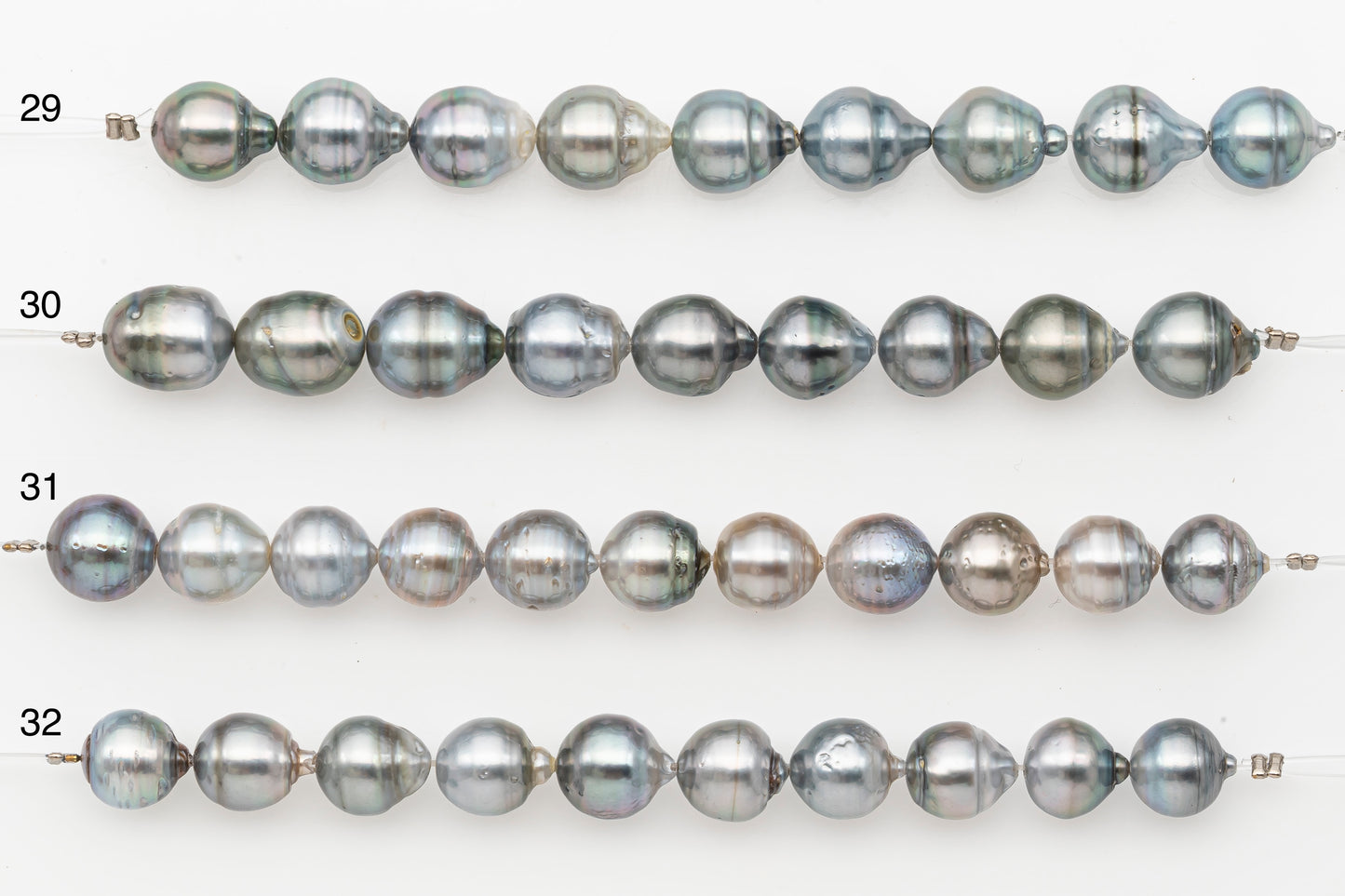 9-10mm Tahitian Pearl Short Strand with Minor Blemishes, Natural Colors, SKU # 3319TH