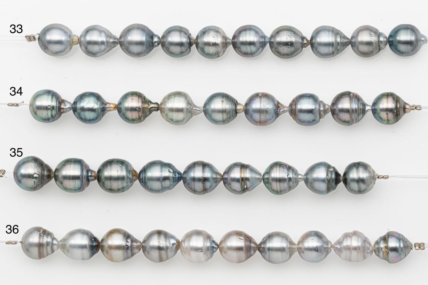 9-10mm Tahitian Pearl Short Strand with Minor Blemishes, Natural Colors, SKU # 3319TH