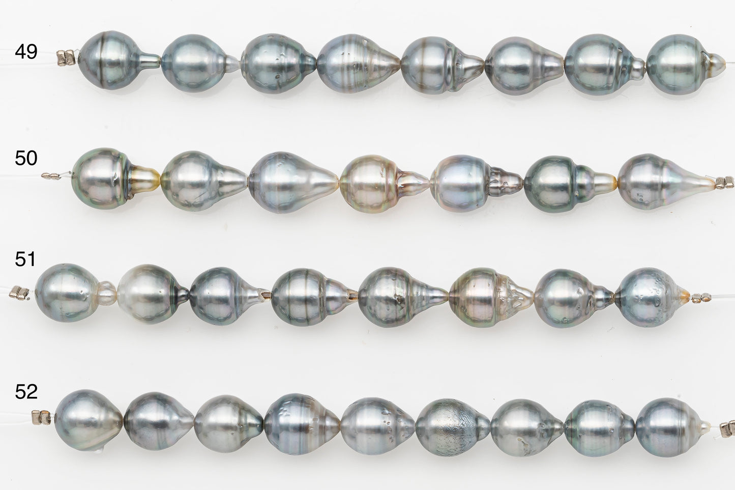 9-10mm Tahitian Pearl Short Strand with Minor Blemishes, Natural Colors, SKU # 3319TH