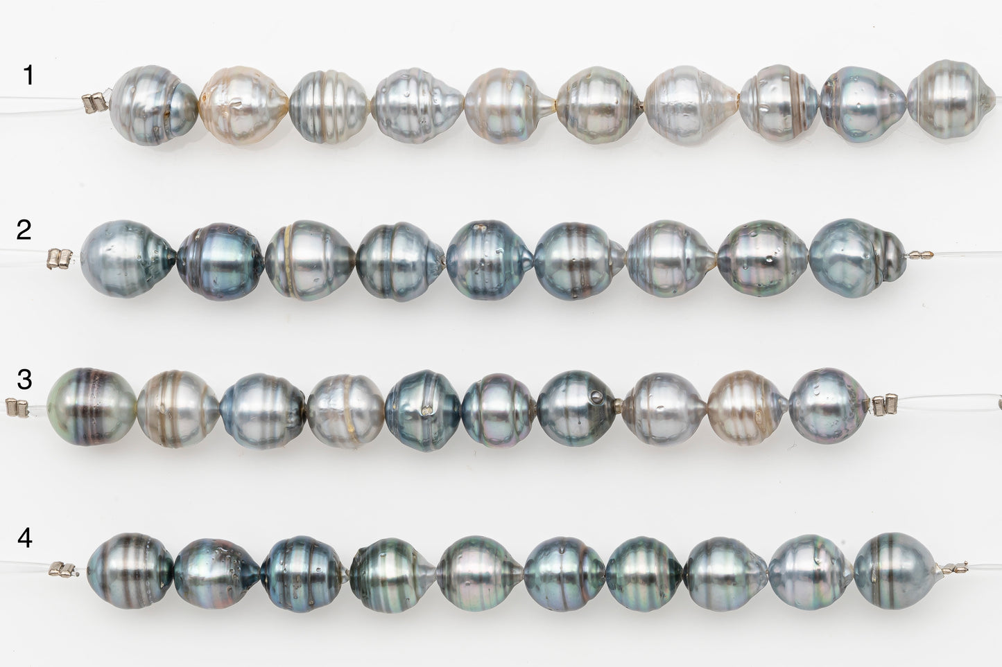 9-10mm Tahitian Pearl Short Strand with Minor Blemishes, Natural Colors, SKU # 3320TH