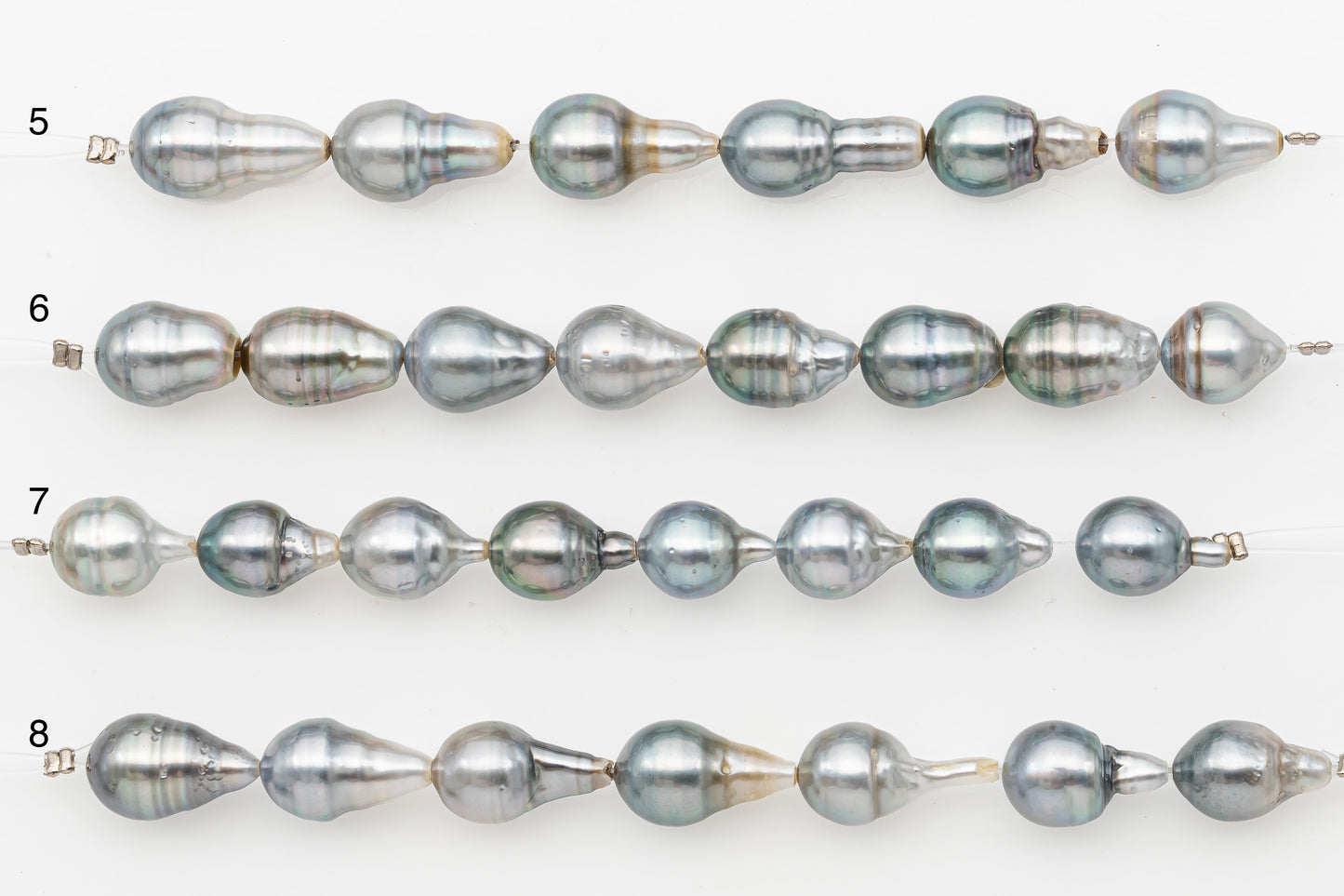 9-10mm Tahitian Pearl Short Strand with Minor Blemishes, Natural Colors, SKU # 3320TH