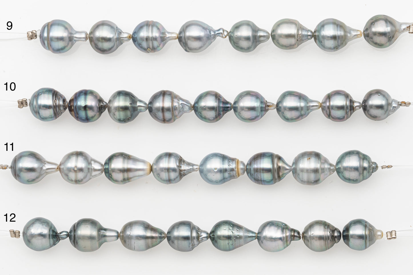 9-10mm Tahitian Pearl Short Strand with Minor Blemishes, Natural Colors, SKU # 3320TH