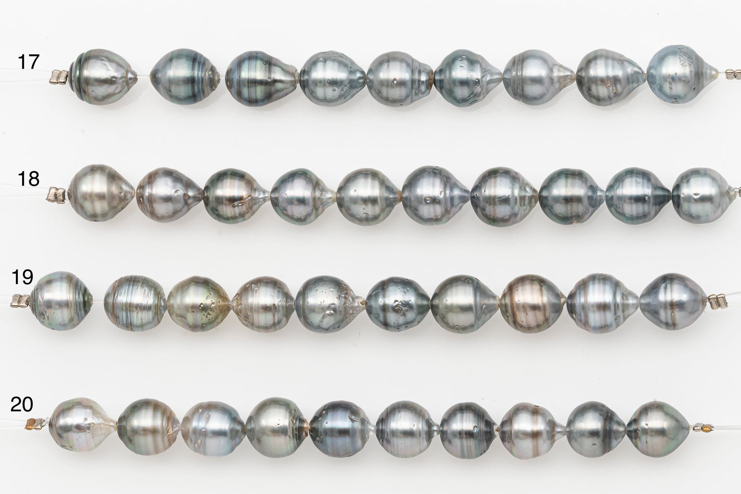 9-10mm Tahitian Pearl Short Strand with Minor Blemishes, Natural Colors, SKU # 3320TH