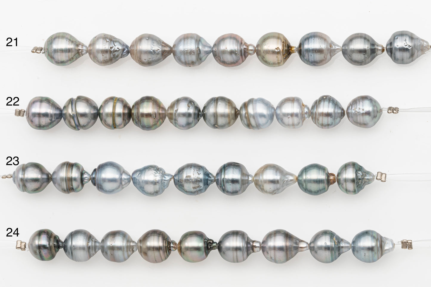 9-10mm Tahitian Pearl Short Strand with Minor Blemishes, Natural Colors, SKU # 3320TH