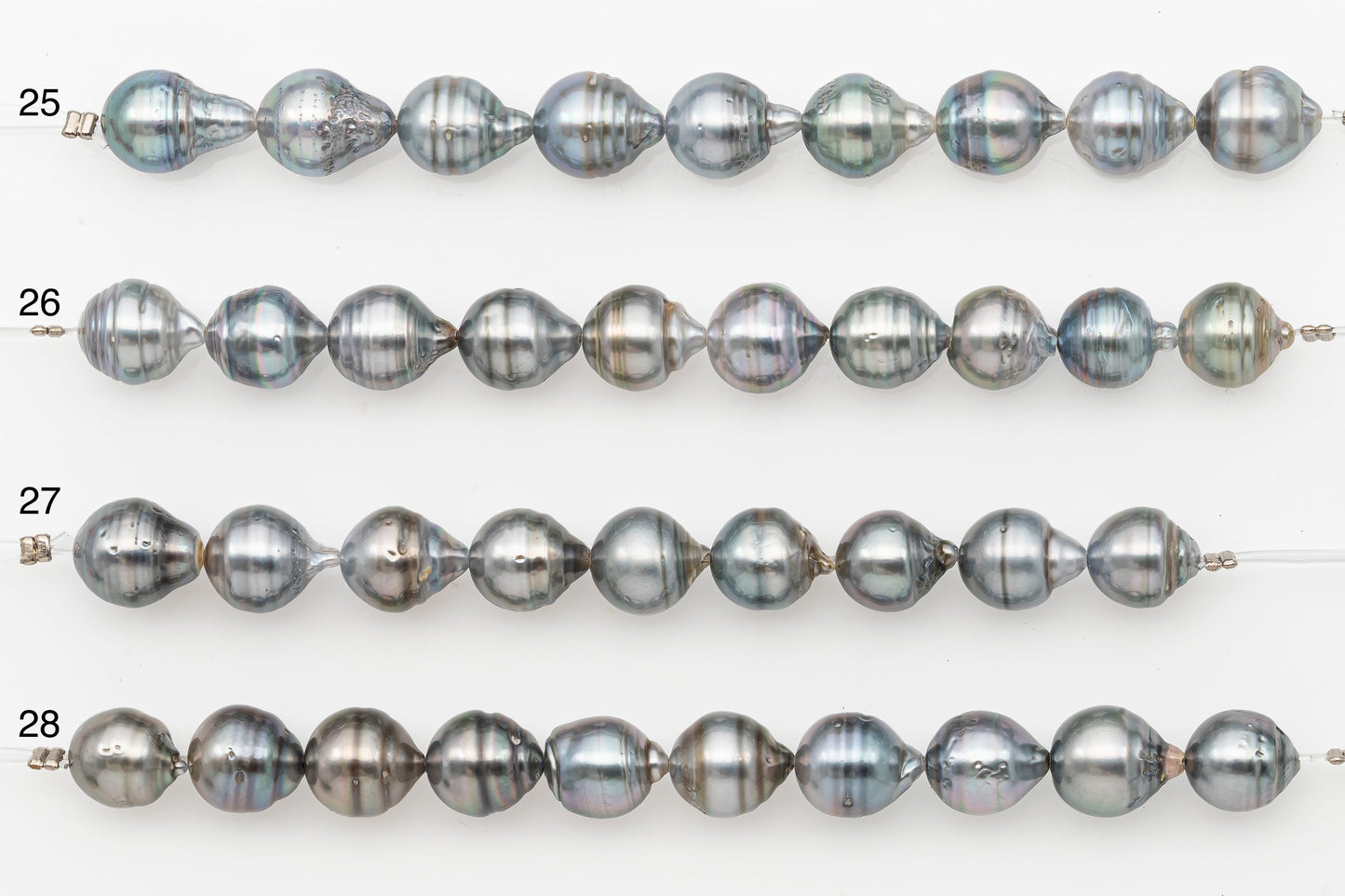 9-10mm Tahitian Pearl Short Strand with Minor Blemishes, Natural Colors, SKU # 3320TH