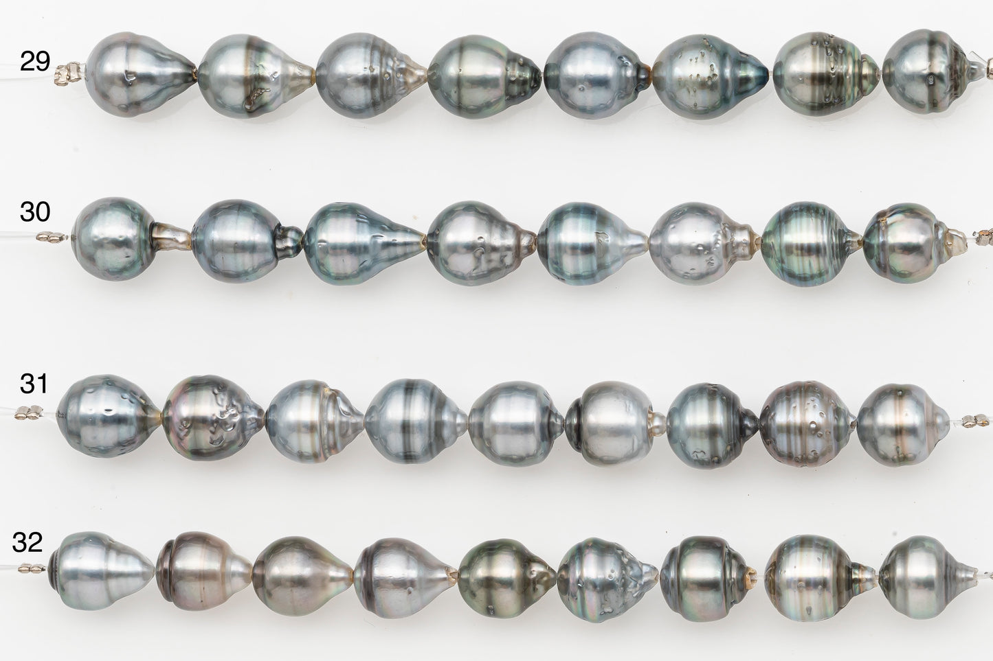 9-10mm Tahitian Pearl Short Strand with Minor Blemishes, Natural Colors, SKU # 3320TH