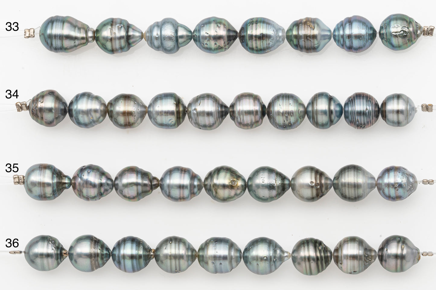 9-10mm Tahitian Pearl Short Strand with Minor Blemishes, Natural Colors, SKU # 3320TH