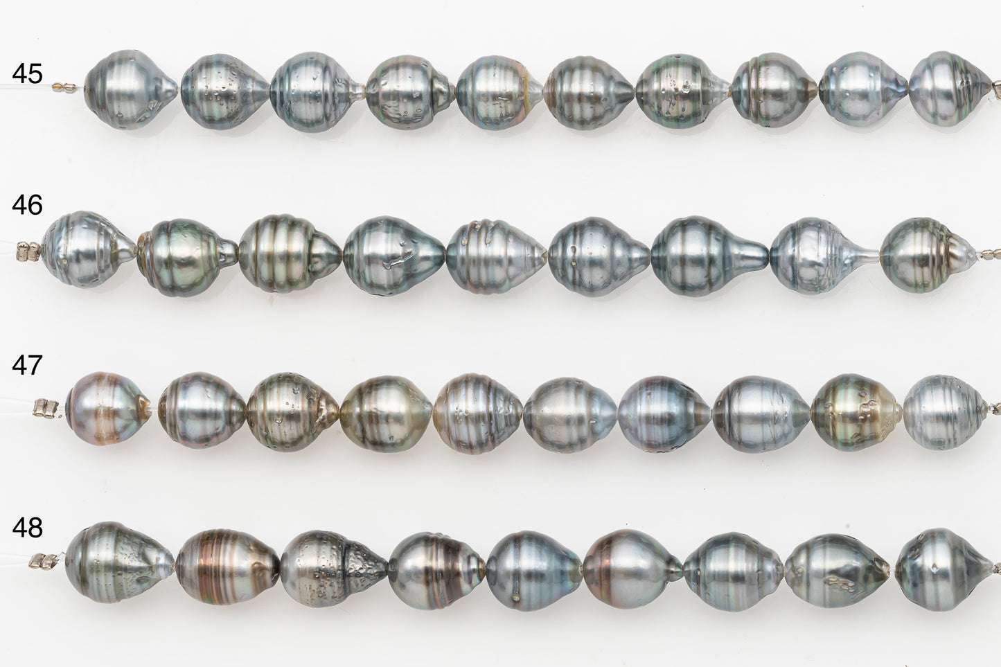9-10mm Tahitian Pearl Short Strand with Minor Blemishes, Natural Colors, SKU # 3320TH
