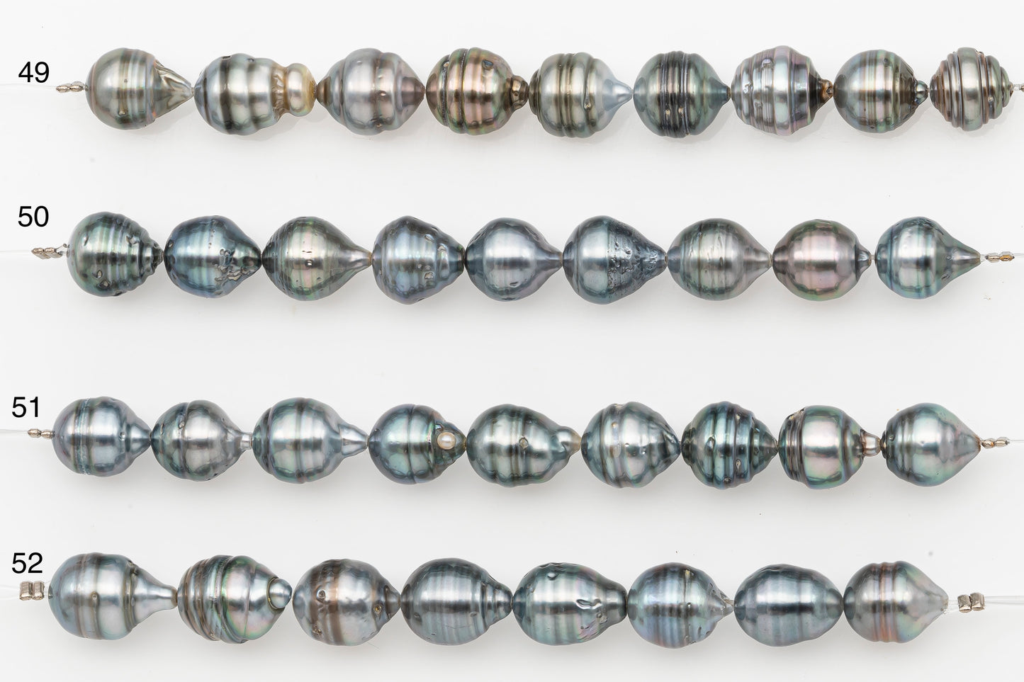 9-10mm Tahitian Pearl Short Strand with Minor Blemishes, Natural Colors, SKU # 3320TH