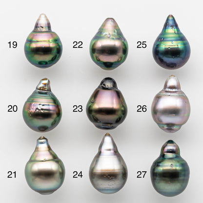 11-12mm Tahitian Pearl Drop with High Luster and Natural Color with Minor Blemishes, Loose Single Piece Undrilled, SKU # 1835TH