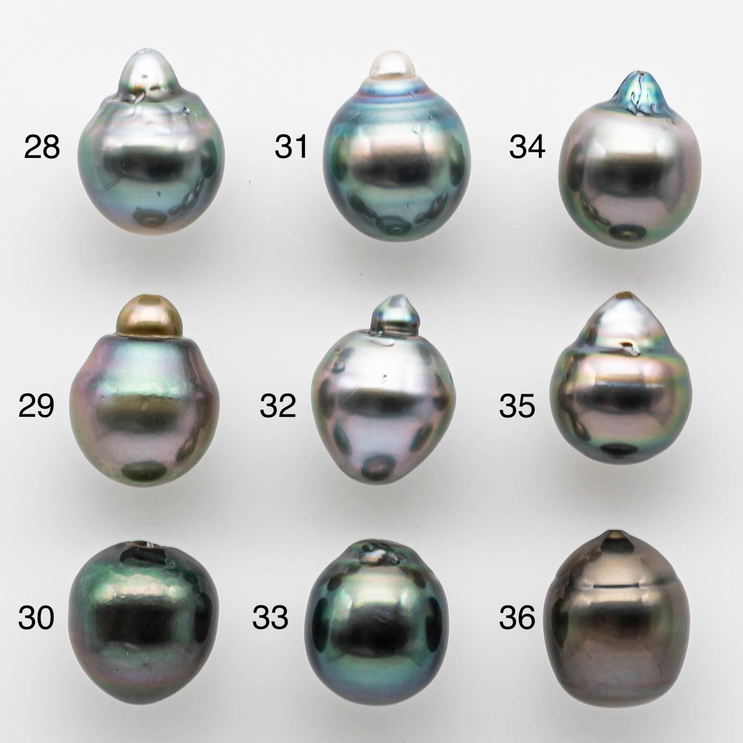 11-12mm Natural Color Tahitian Pearl Drop Shape Loose Single Piece Undrilled in High Luster and Minor Blemishes, SKU # 1837TH