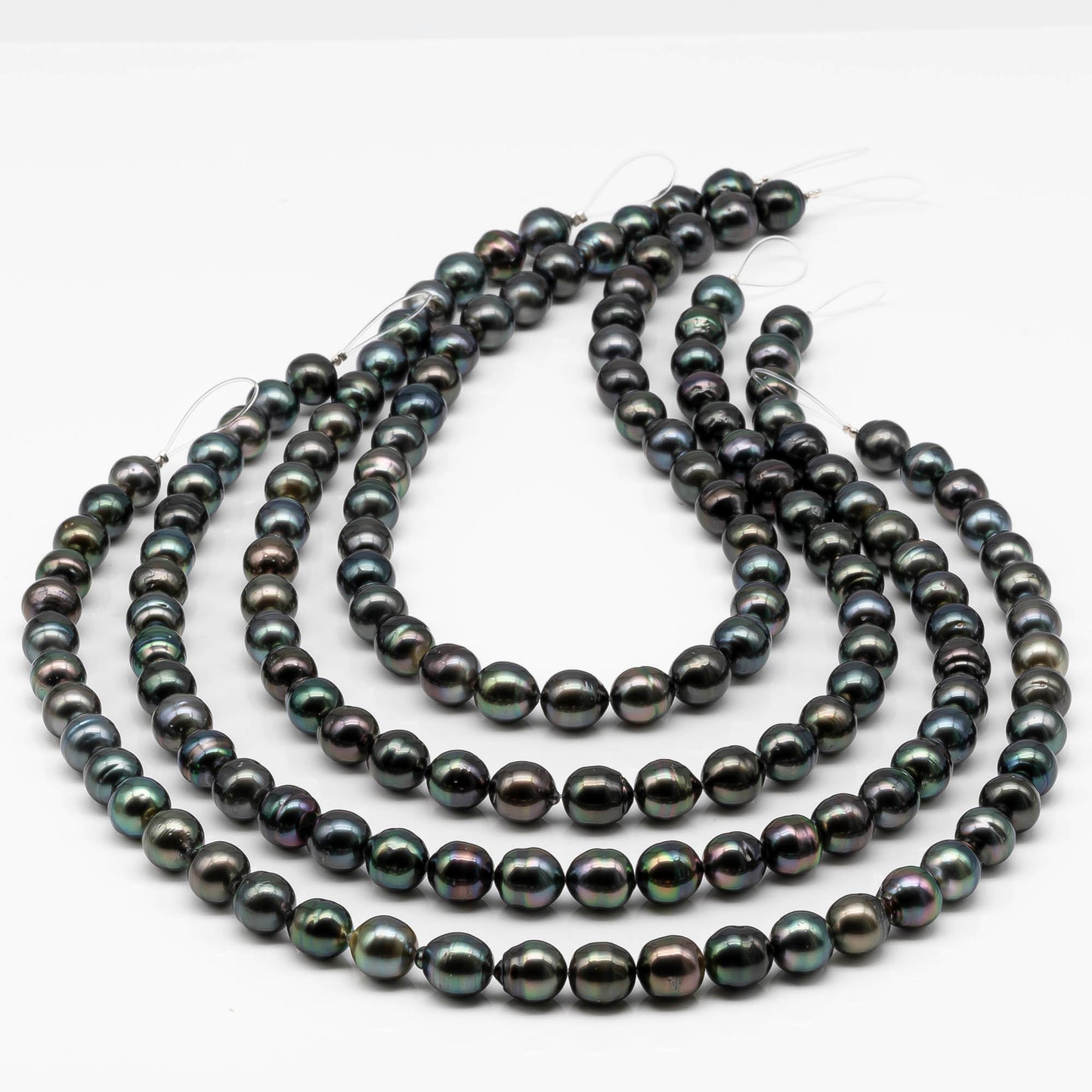 9-10mm Tahitian Pearl in Full Strand with All Natural Color with High Luster for Jewelry Making, SKU# 1860TH