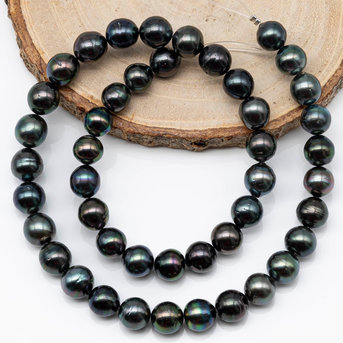 8-9mm Tahitian Pearl in Full Strand with All Natural Color with High Luster for Jewelry Making, SKU# 1879TH