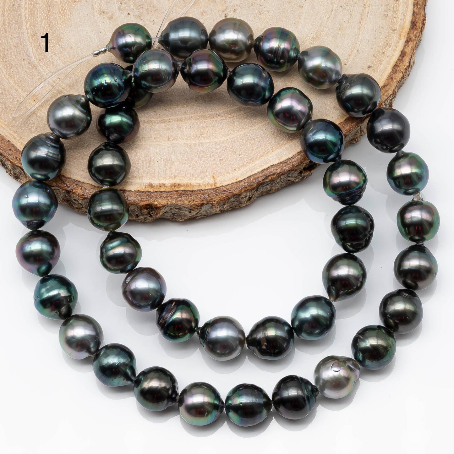 8-9mm Tahitian Pearl in Full Strand with All Natural Color with High Luster for Jewelry Making, SKU# 1873TH