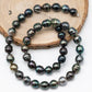 8-9mm Drop Tahitian Pearl in Full Strand with Natural Color and High Luster, For Jewelry Making with Blemishes, SKU # 1850TH