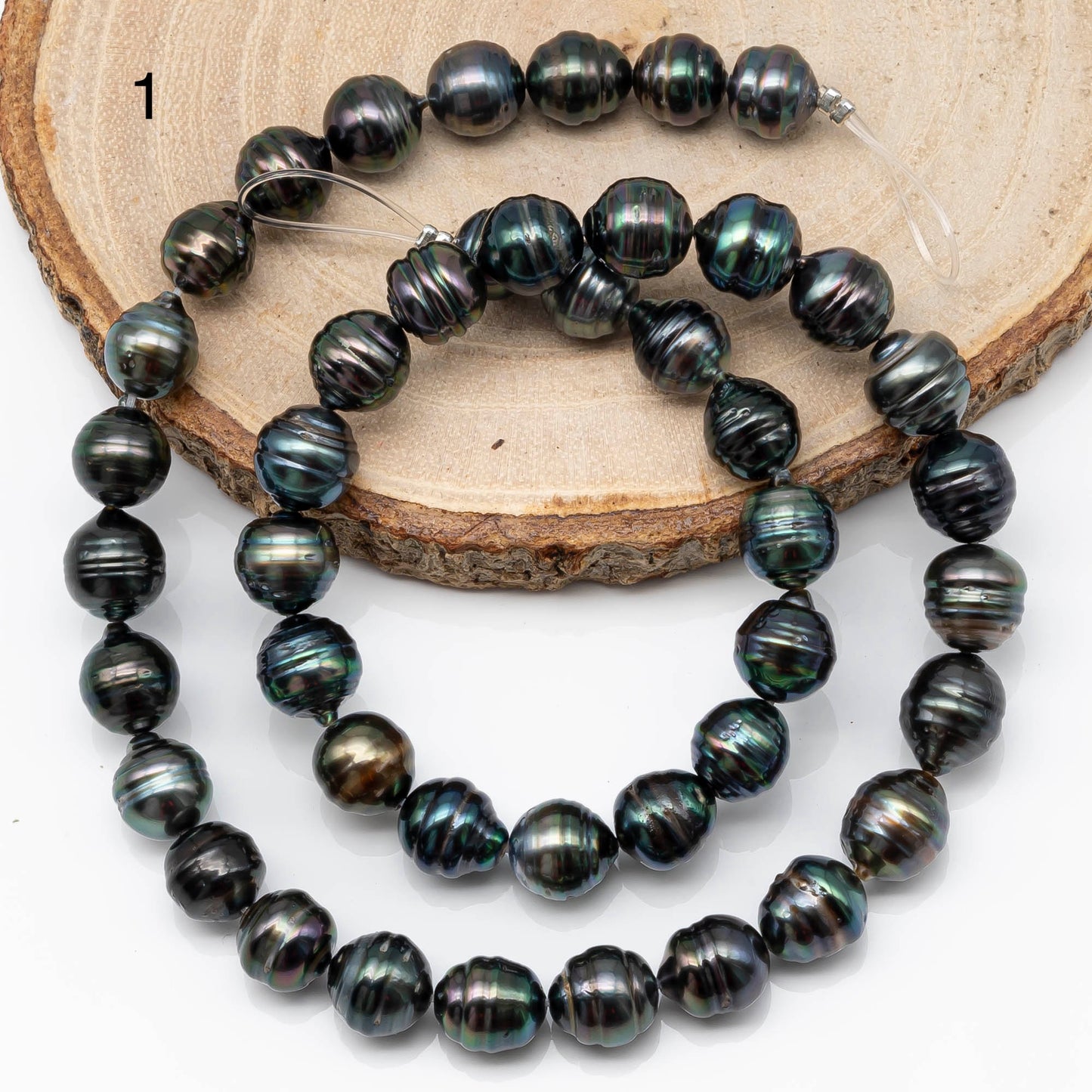 8-9mm Tahitian Pearl in Full Strand with All Natural Color with High Luster for Jewelry Making, SKU# 1851TH