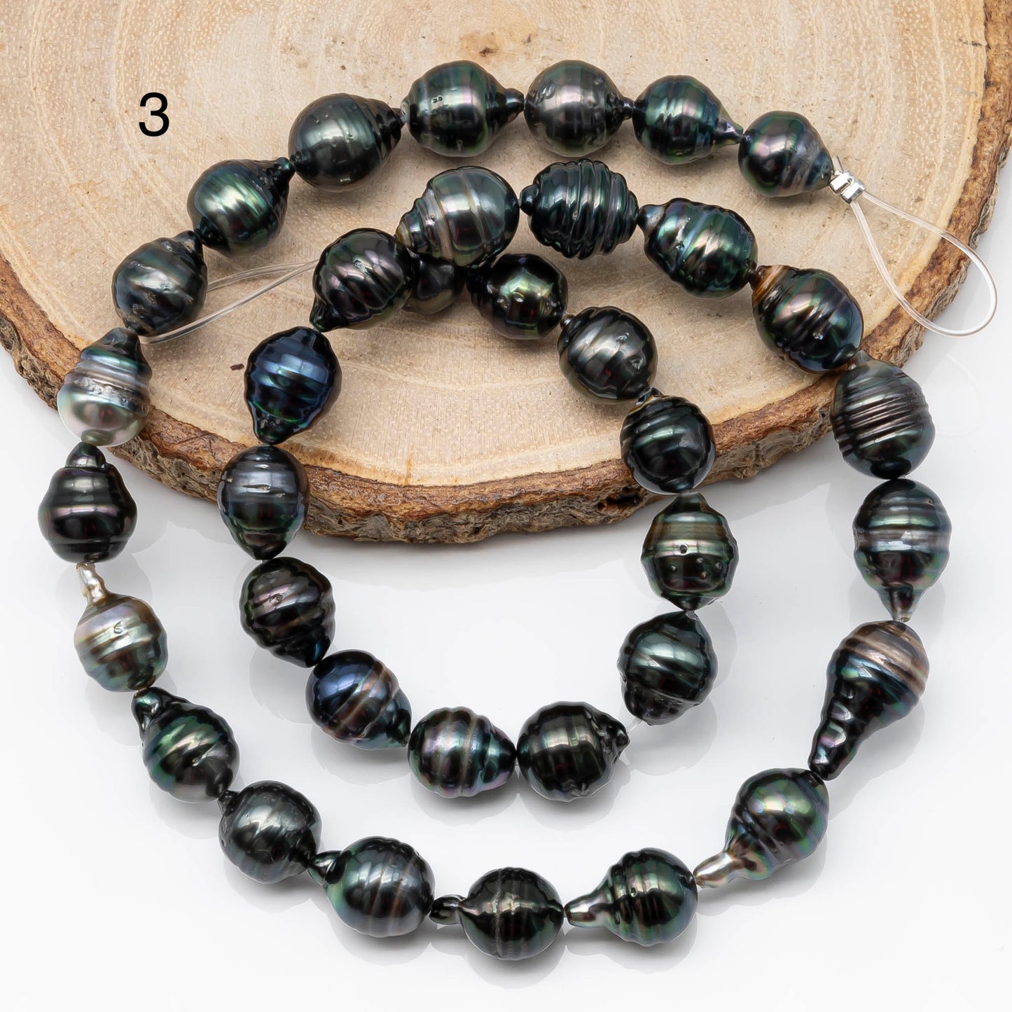 8-9mm Tahitian Pearl in Full Strand with All Natural Color with High Luster for Jewelry Making, SKU# 1851TH