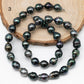 8-9mm Drop Tahitian Pearl in Full Strand with Natural Color and High Luster, For Jewelry Making with Blemishes, SKU # 1852TH