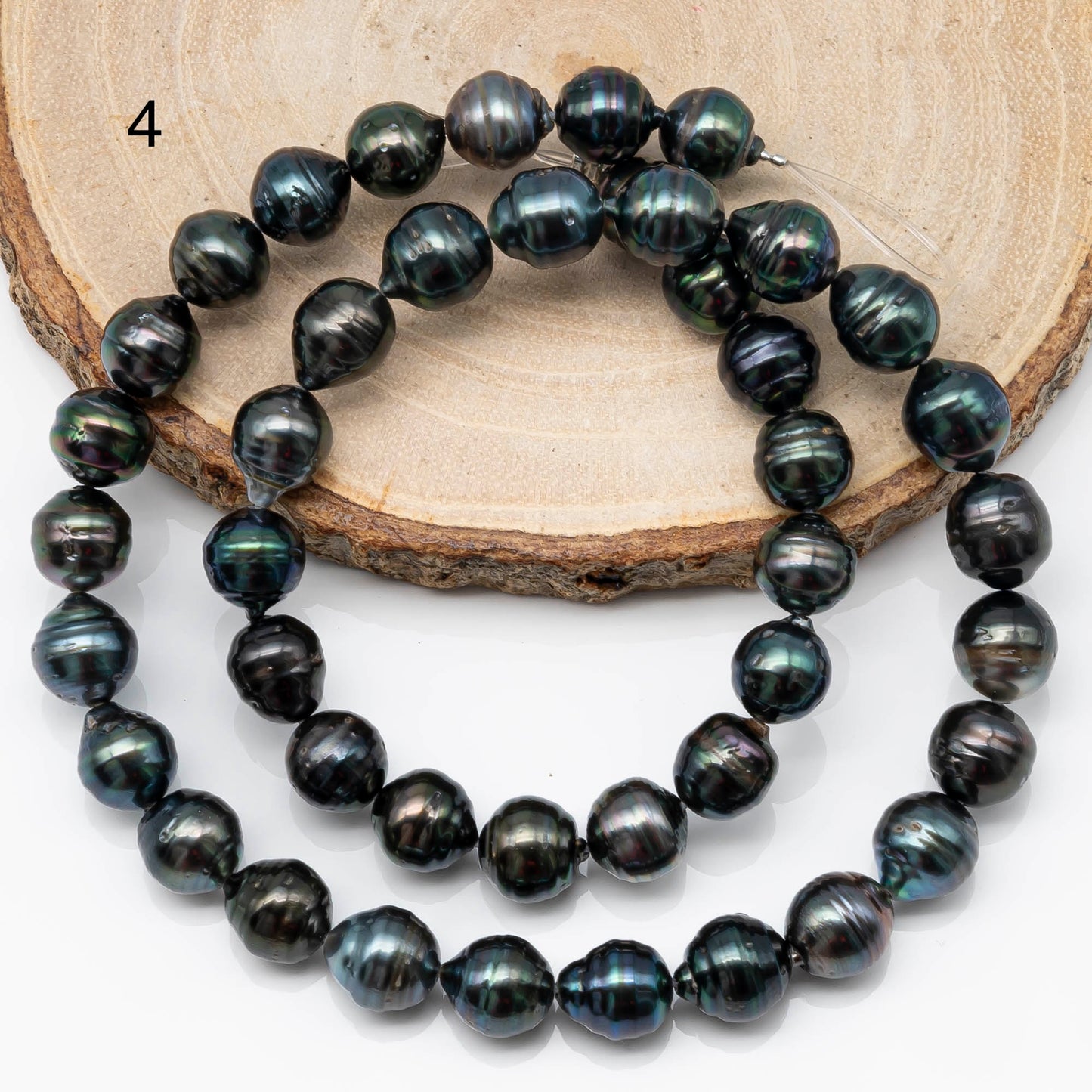 8-9mm Drop Tahitian Pearl in Full Strand with Natural Color and High Luster, For Jewelry Making with Blemishes, SKU # 1852TH