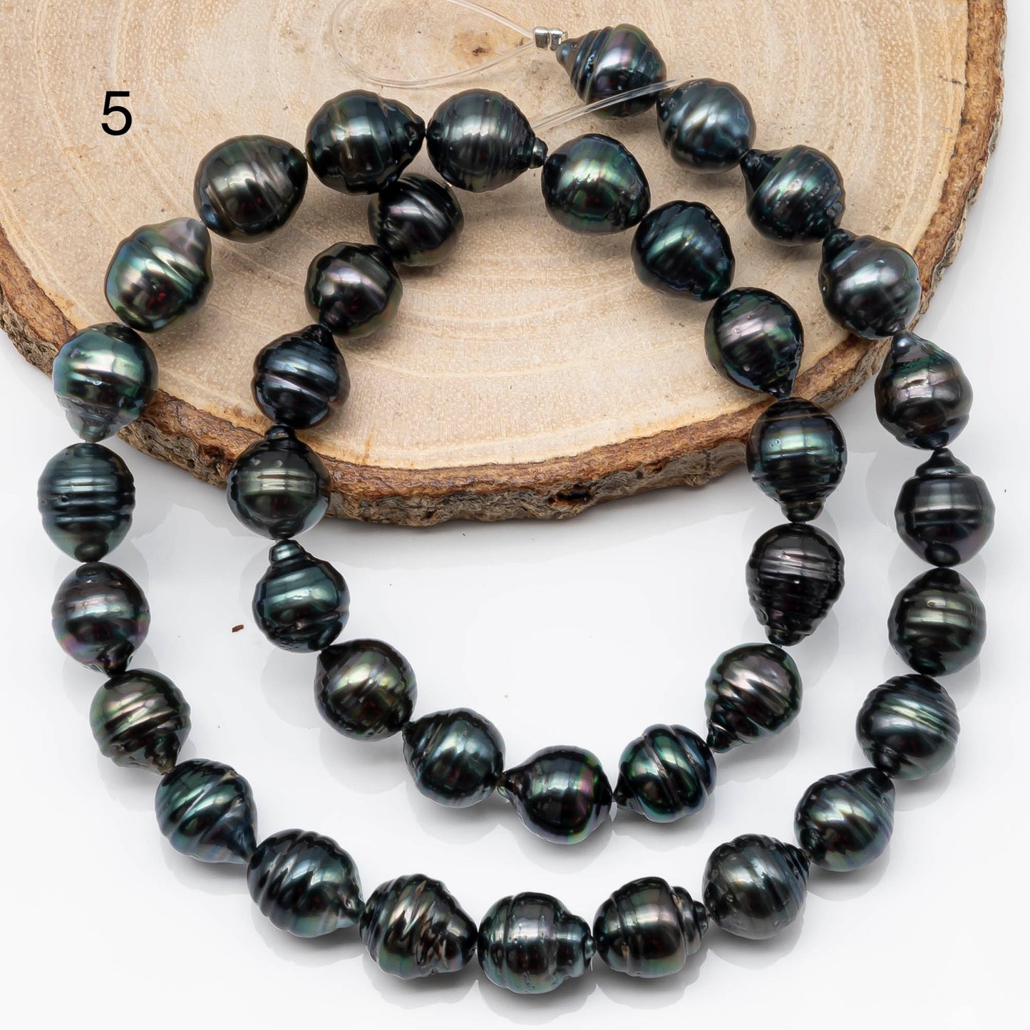 9-10mm Tahitian Pearl in Full Strand with All Natural Color with High Luster for Jewelry Making, SKU# 1854TH