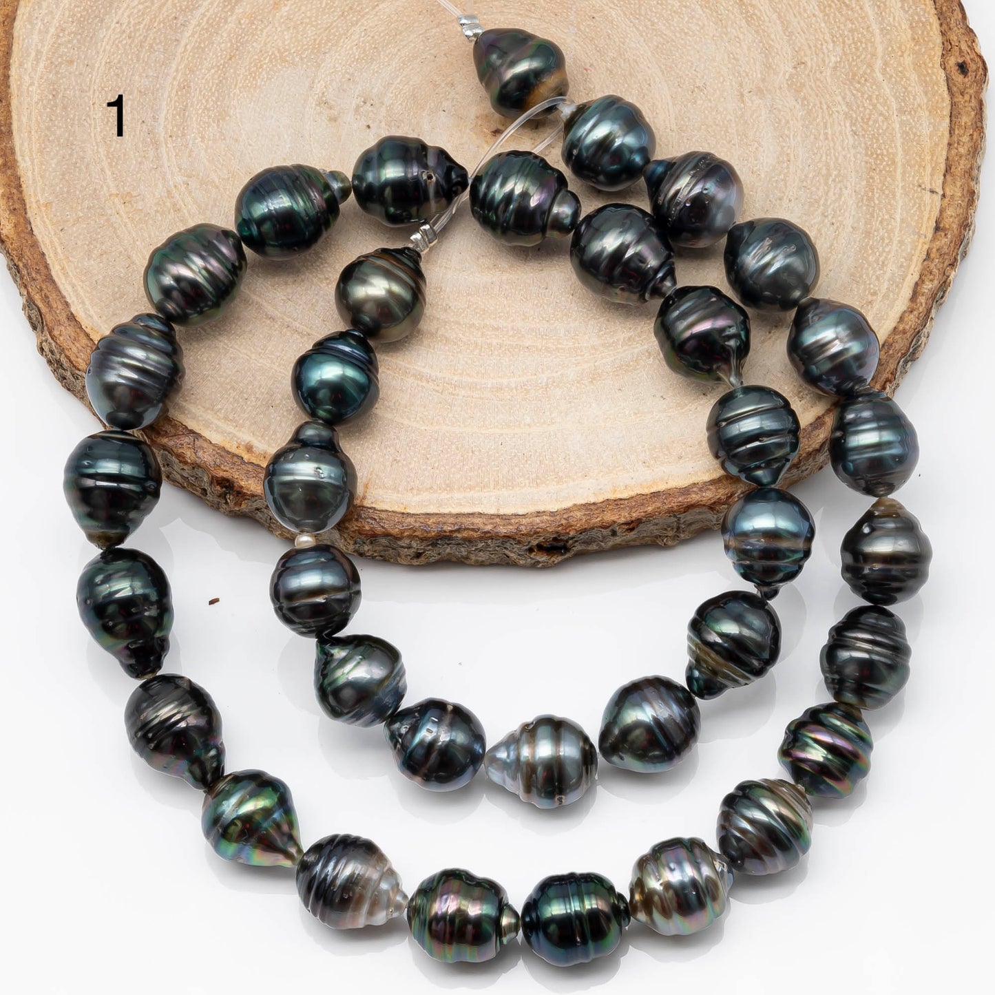 9-10mm Tahitian Pearl in Full Strand with All Natural Color with High Luster for Jewelry Making, SKU# 1854TH