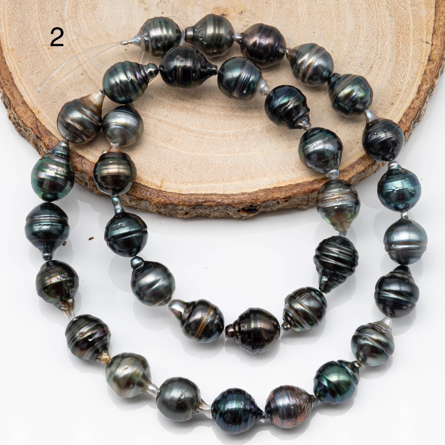 9-10mm Tahitian Pearl in Full Strand with All Natural Color with High Luster for Jewelry Making, SKU# 1854TH