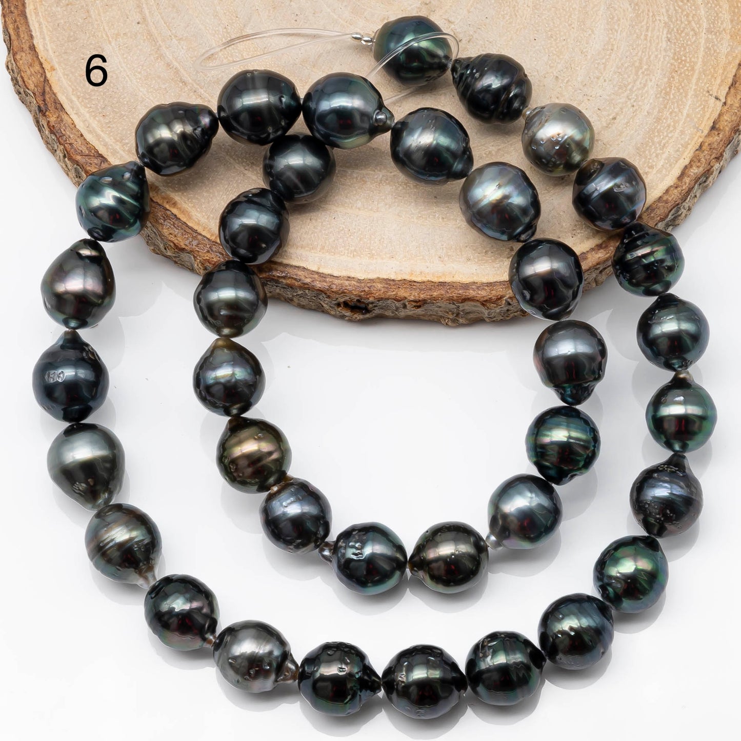 9-10mm Tahitian Pearl in Full Strand with All Natural Color with High Luster for Jewelry Making, SKU# 1855TH