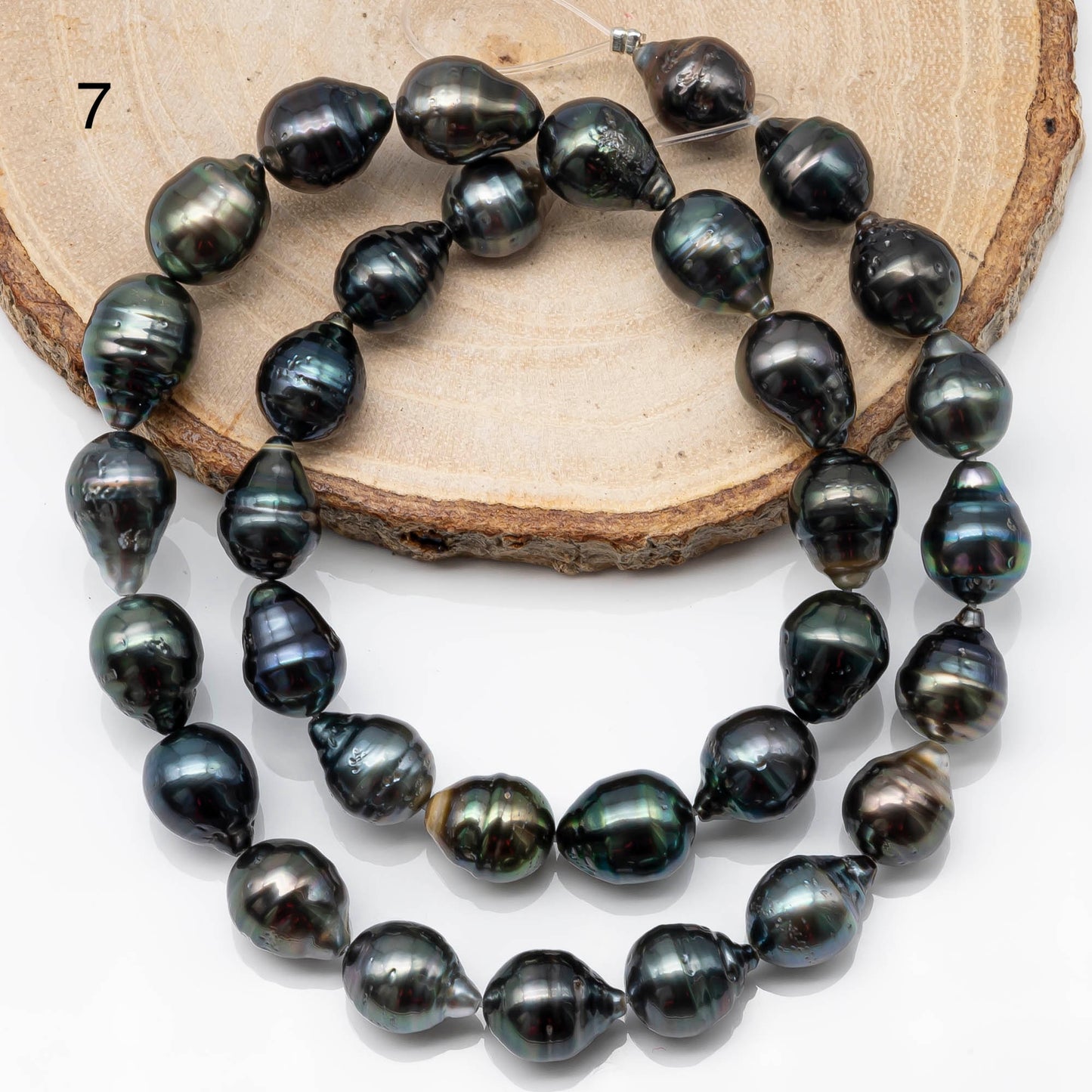 9-10mm Tahitian Pearl in Full Strand with All Natural Color with High Luster for Jewelry Making, SKU# 1855TH