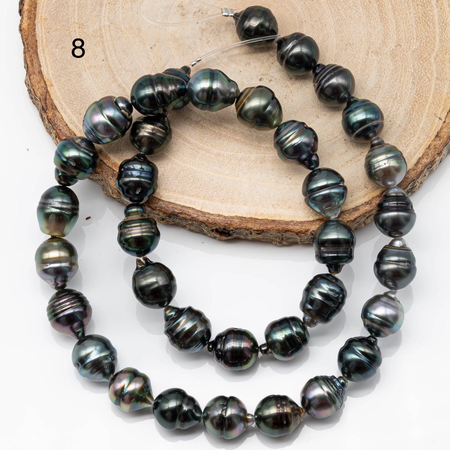 9-10mm Tahitian Pearl in Full Strand with All Natural Color with High Luster for Jewelry Making, SKU# 1855TH