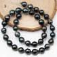 9-10mm Tahitian Pearl in Full Strand with All Natural Color with High Luster for Jewelry Making, SKU# 1855TH