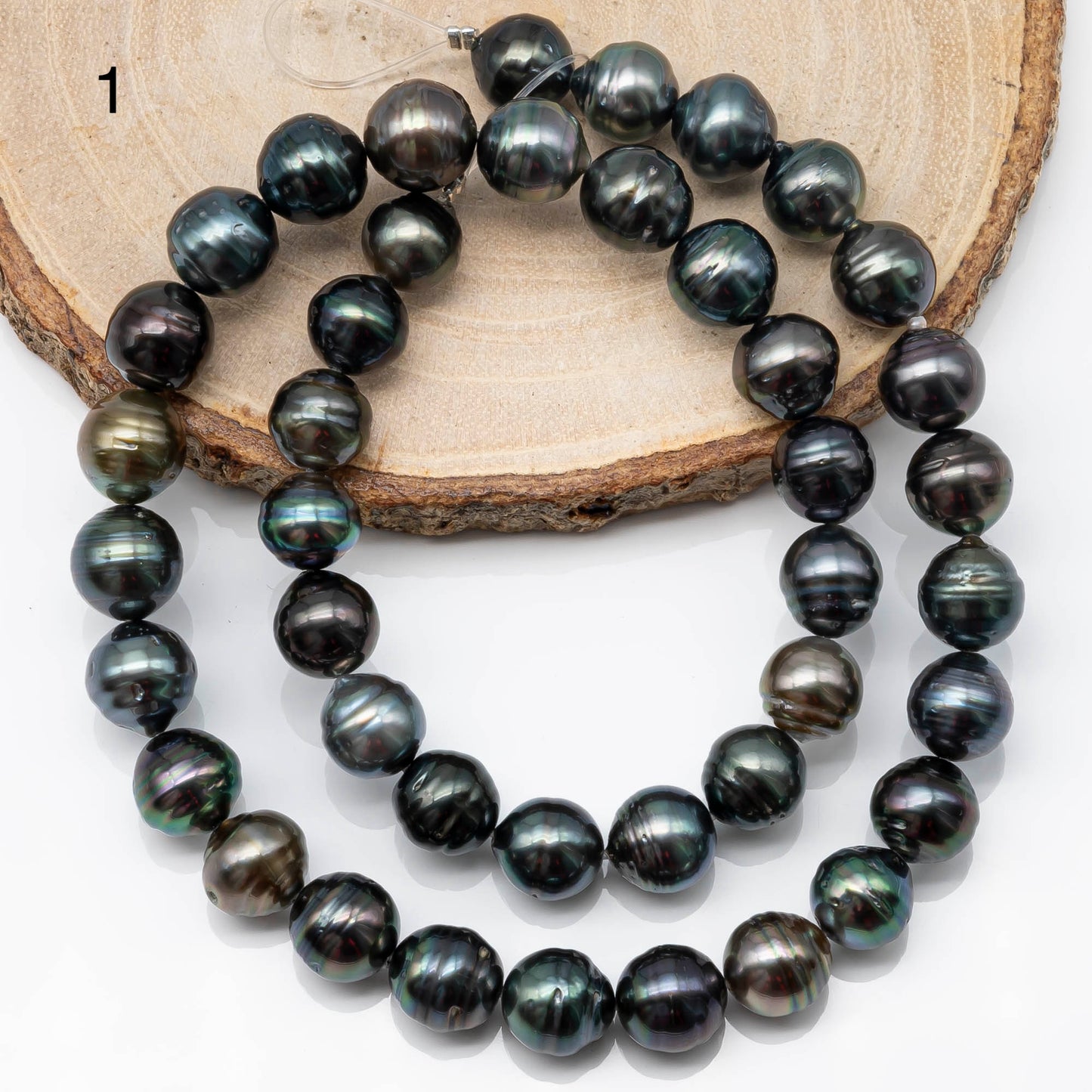 9-10mm Tahitian Pearl in Full Strand with All Natural Color with High Luster for Jewelry Making, SKU# 1856TH