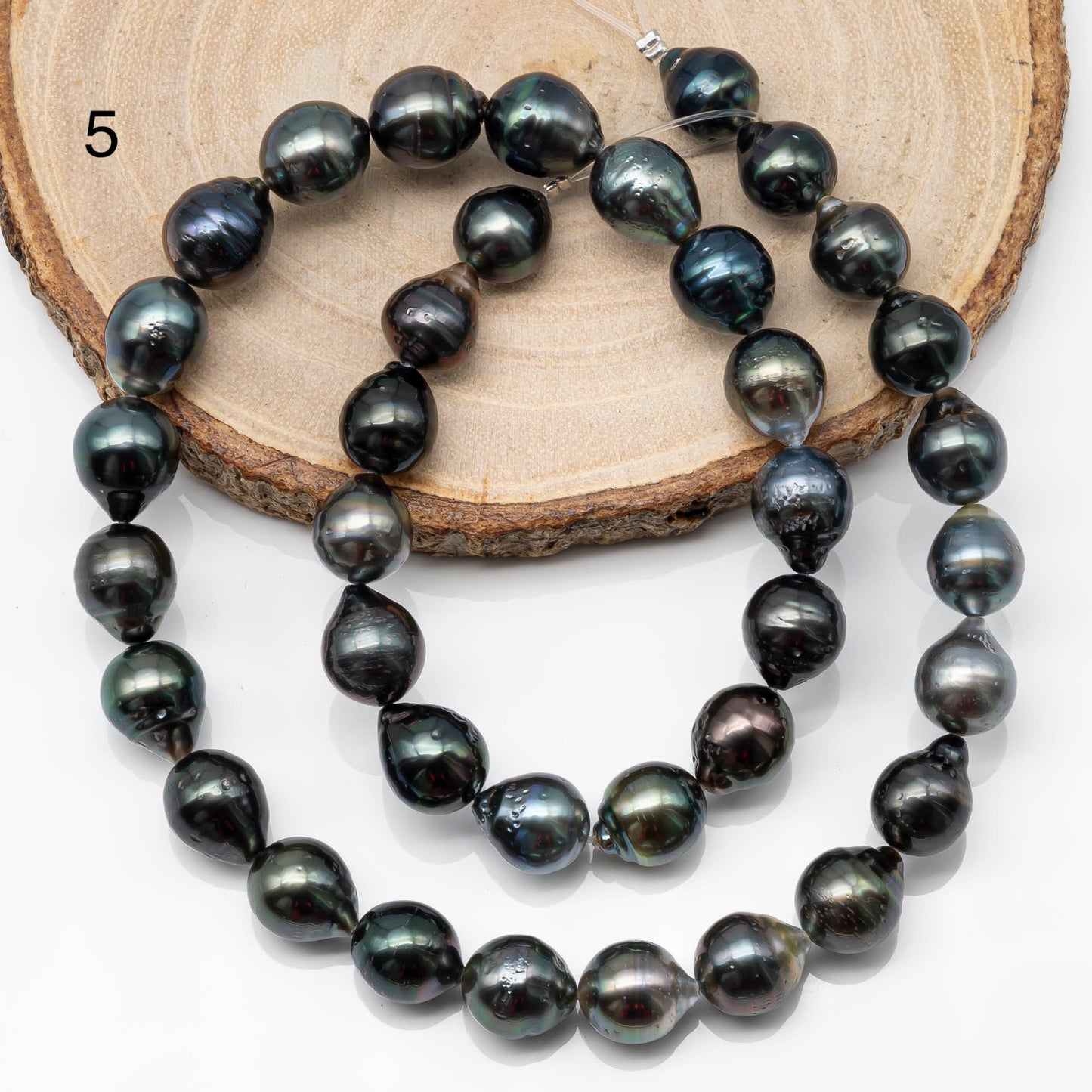 9-10mm Tahitian Pearl in Full Strand with All Natural Color with High Luster for Jewelry Making, SKU# 1856TH