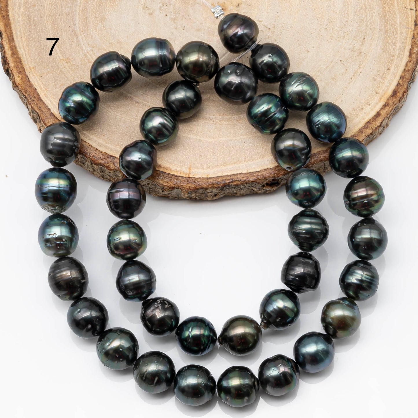 9-10mm Tahitian Pearl in Full Strand with All Natural Color with High Luster for Jewelry Making, SKU# 1856TH